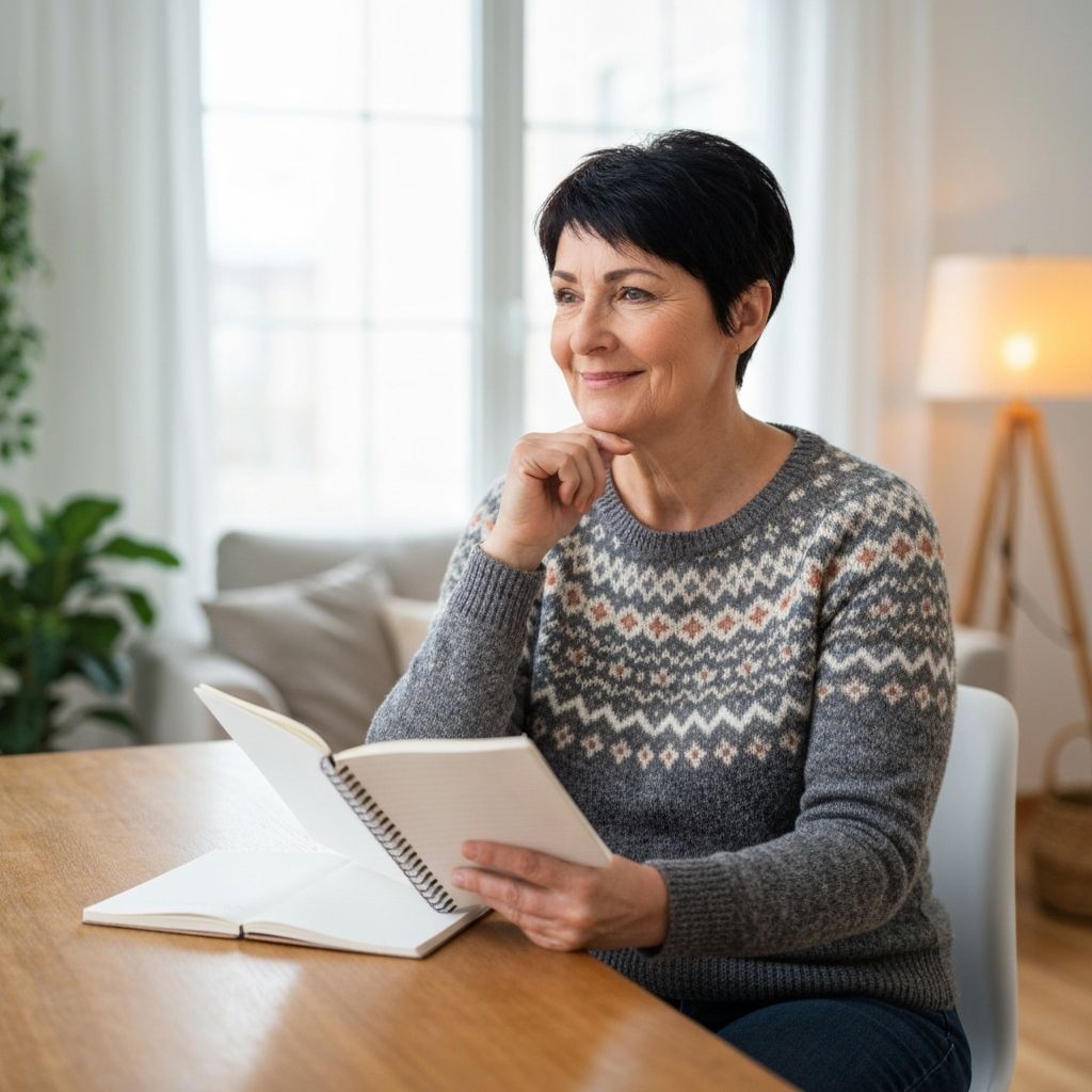 Person reflecting on daily eating experience